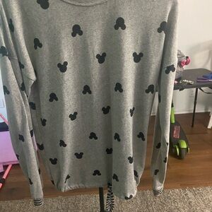 Disney Gray Top with Black Mickey Design